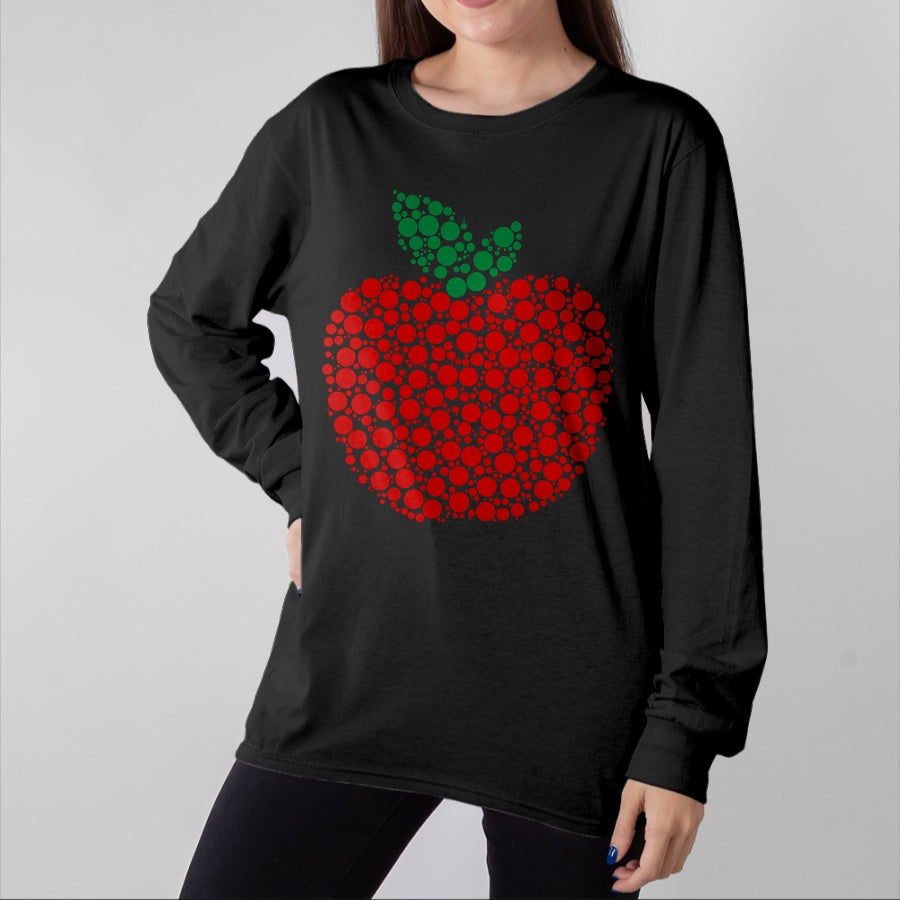 Best Teacher Shirt, Funny Teacher UnisexT-Shirt/Hoodie/Sweatshirt HLT00 - Apple Dot Pattern Art Teacher Appreciation Men Women Humor T-Shirt