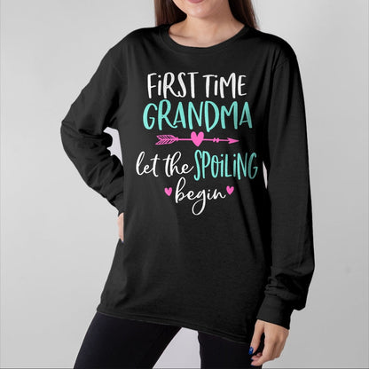 Best Grandma Shirt, Proud Grandma Unisex T-Shirt/Hoodie/Sweatshirt HLT00 - First Time Grandma Let the Spoiling Begin New 1st Time T-Shirt (1)