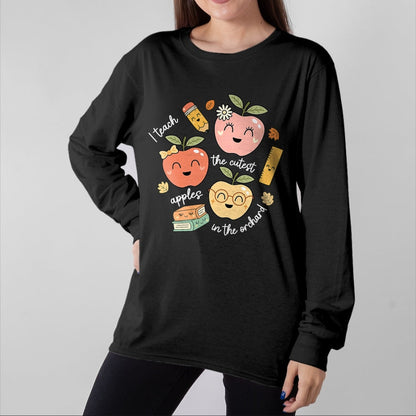Best Teacher Shirt, Funny Teacher UnisexT-Shirt/Hoodie/Sweatshirt HLT00 - I Teach The Cutest Apples in The Orchard Cute Fall Teacher T-Shirt