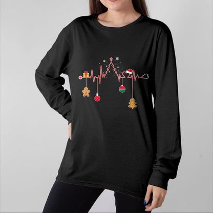 Funny Nurse Shirt, Nurse Unisex T-Shirt/Hoodie/Sweatshirt HLT00 - Christmas Tree Heartbeat Funny Christmas Nursing Costume T-Shirt
