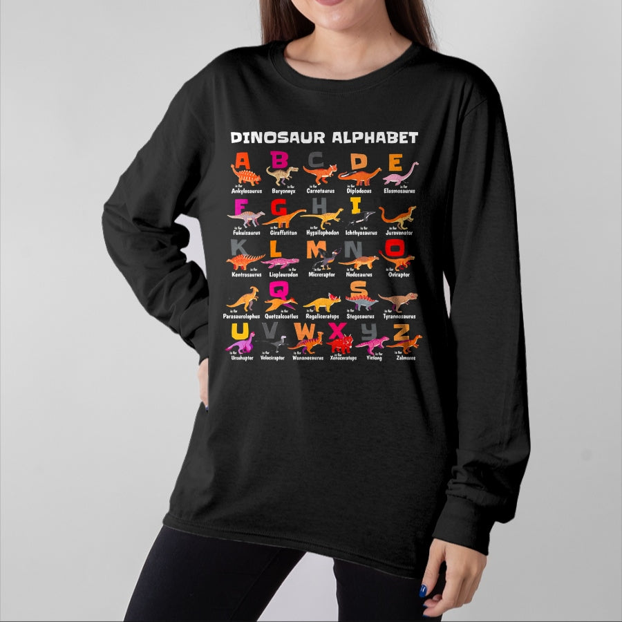 Best Dinosaur Lover Shirt, Funny Dinosaur UnisexT-Shirt/Hoodie/Sweatshirt HLT00 - Types of Dinosaurs Alphabet A-Z ABC Dino Identification T-Shirt (3)