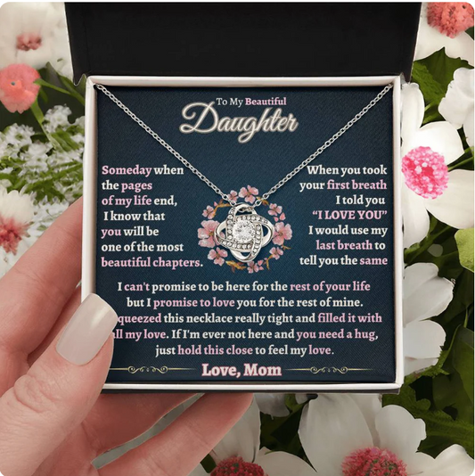 TO MY DAUGHTER FROM MOM - Premium Love Knot Necklace