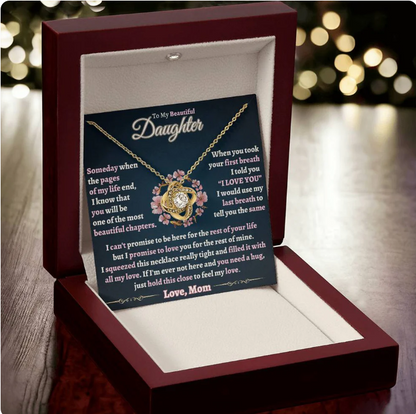 TO MY DAUGHTER FROM MOM - Premium Love Knot Necklace
