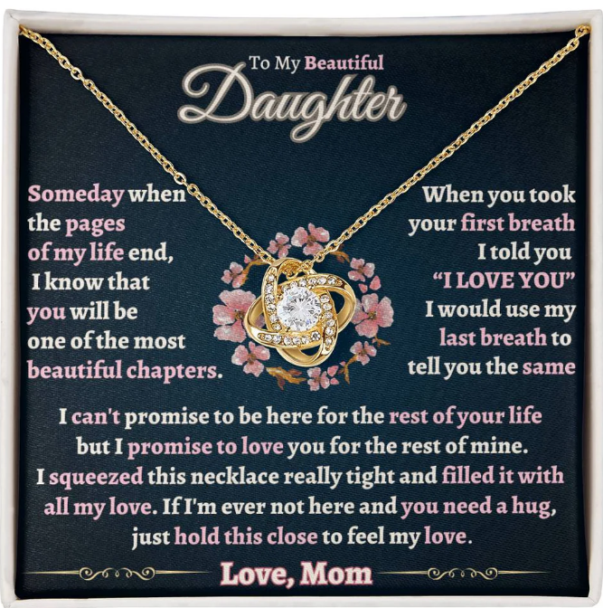 TO MY DAUGHTER FROM MOM - Premium Love Knot Necklace