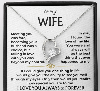 TO MY WIFE - GIFT FROM HUSBAND - Forever Love Necklace