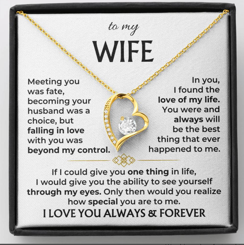 TO MY WIFE - GIFT FROM HUSBAND - Forever Love Necklace