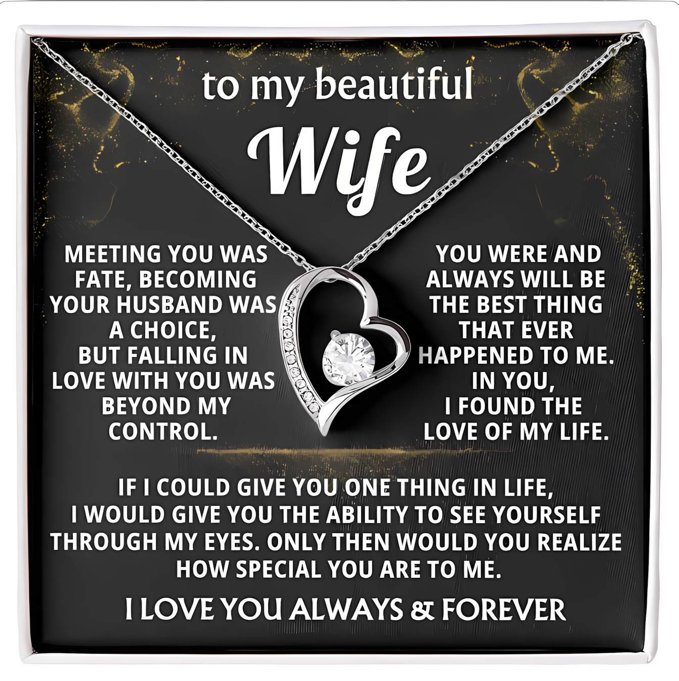 TO MY WIFE - GIFT FROM HUSBAND - Forever Love Necklace