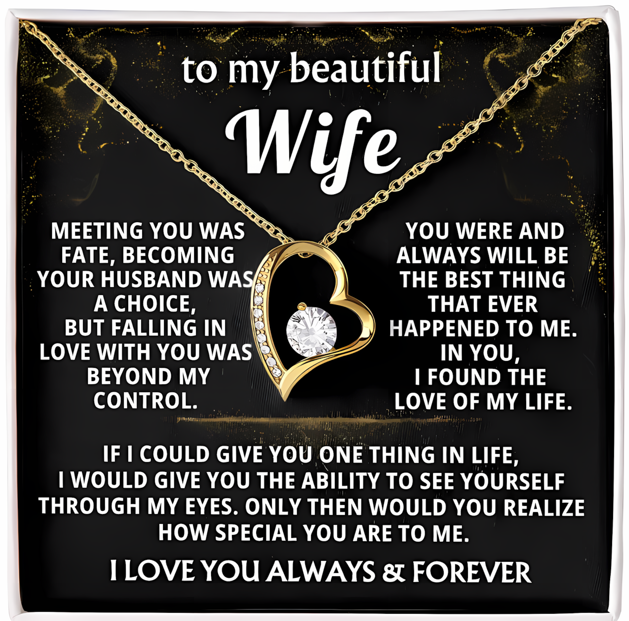 TO MY WIFE - GIFT FROM HUSBAND - Forever Love Necklace