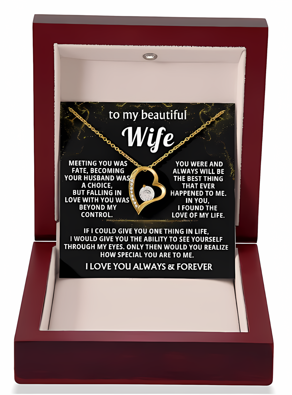 TO MY WIFE - GIFT FROM HUSBAND - Forever Love Necklace