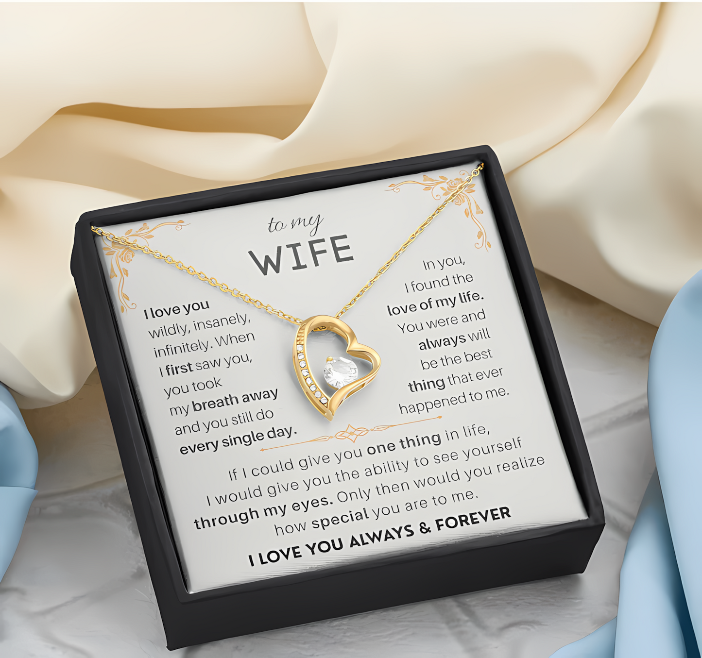TO MY WIFE - GIFT FROM HUSBAND - Forever Love Necklace