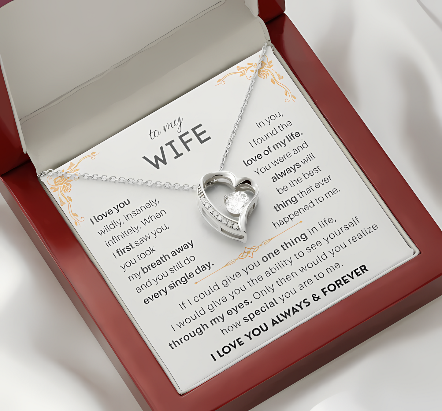 TO MY WIFE - GIFT FROM HUSBAND - Forever Love Necklace
