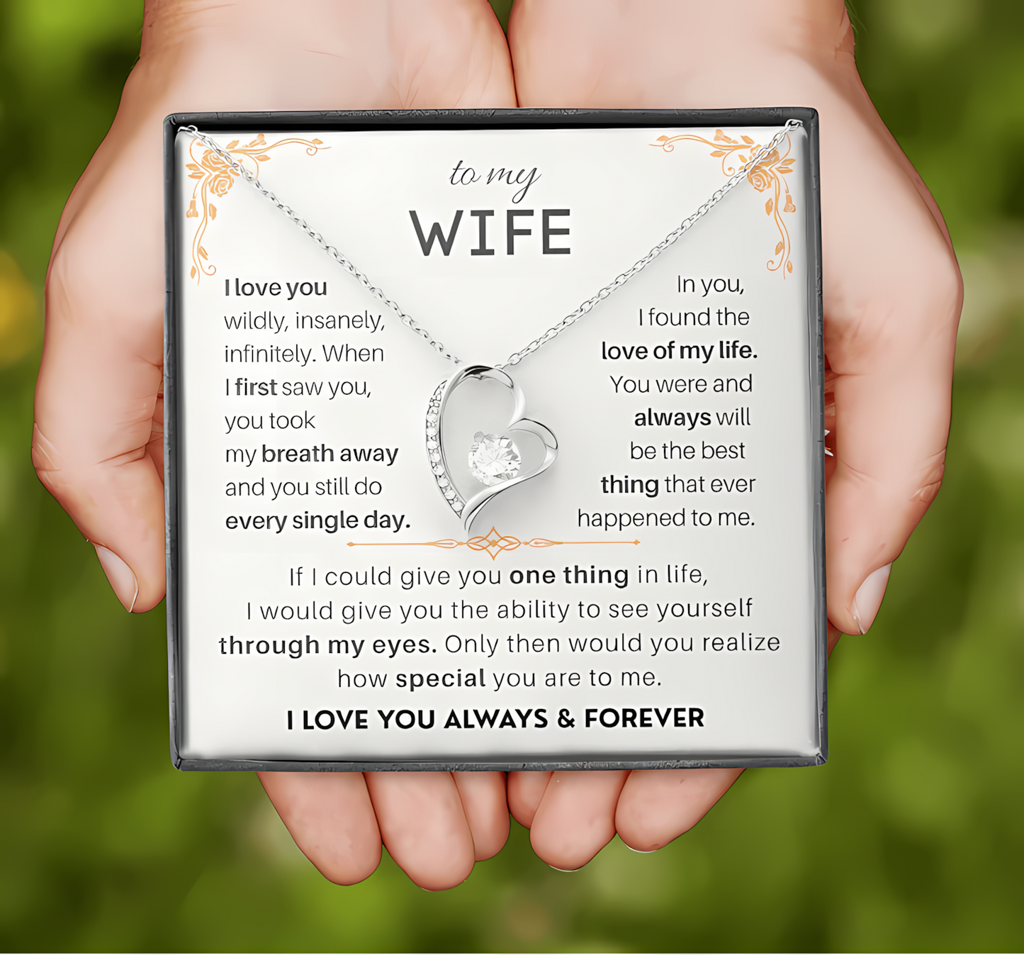 TO MY WIFE - GIFT FROM HUSBAND - Forever Love Necklace