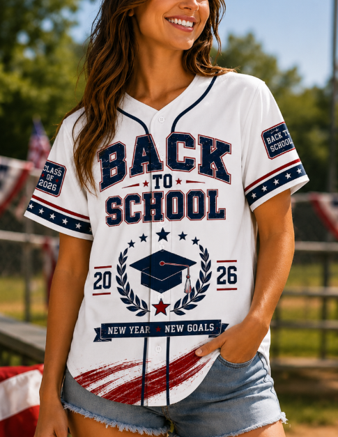3D Baseball Jersey A04-19. BACK TO SCHOOL - SNOW SCHOOL (SKU2607-69)