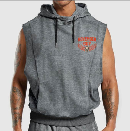 Fully Printed Hooded Vest A09-805 NOVEMBER, I'LL JUST SHOOT YOU AND BE DONE WITH IT - SNOW MALE11 (SKU2607-94-11)