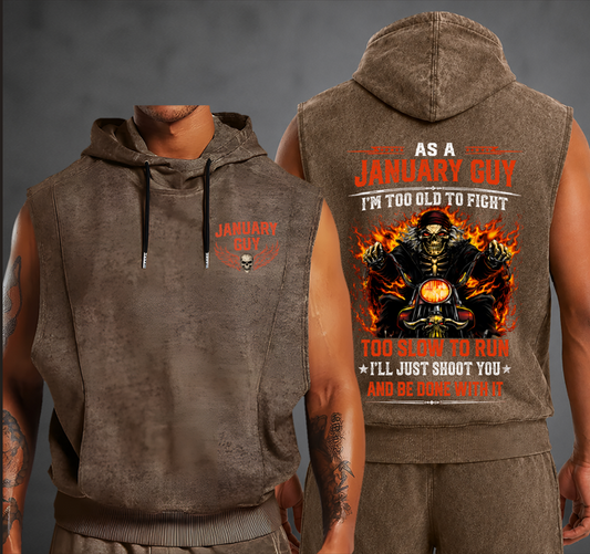 Fully Printed Hooded Vest A09-805 JANUARY, I'LL JUST SHOOT YOU AND BE DONE WITH IT - SNOW MALE01 (SKU2607-94-01)