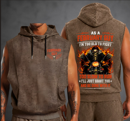 Fully Printed Hooded Vest A09-805 FEBRUARY, I'LL JUST SHOOT YOU AND BE DONE WITH IT - SNOW MALE02 (SKU2607-94-02)