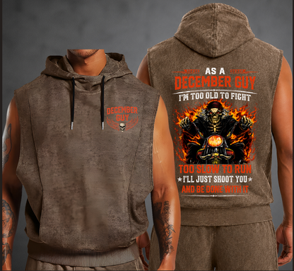 Fully Printed Hooded Vest A09-805 DECEMBER, I'LL JUST SHOOT YOU AND BE DONE WITH IT - SNOW MALE12 (SKU2607-94-12)