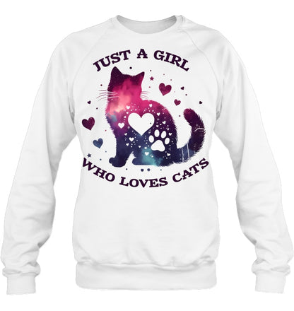 JUST A GIRL WHO LOVE CAT T SHIRT