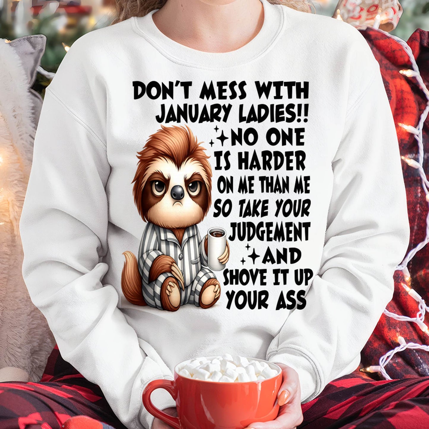 JANUARY SHIRT NO ONE IS HARDER ON ME THAN ME - SNOW01 (SKU2605-195-01)