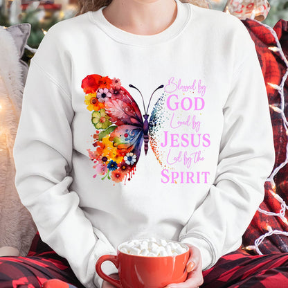 Blessed by God Loved by Jesus Butterfly T-Shirt