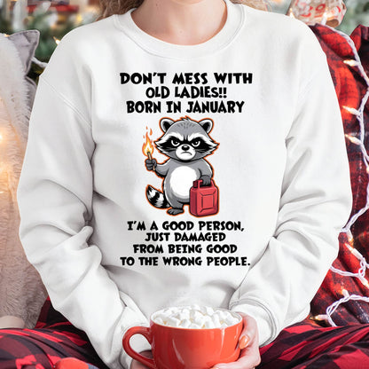 JANUARY SHIRT, DAMAGED FROM BEING GOOD TO THE WRONG PEOPLE - SNOW01 (SKU2604-282-01)