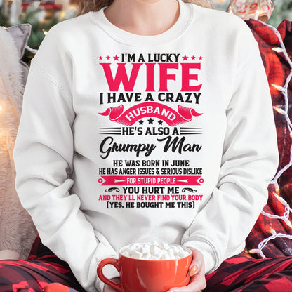 JUNE - TO MY WIFE - I'M A LUCKY WIFE - GIFT FROM HUSBAND - SNOW06 (SKU10-136-06)