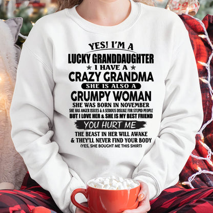 NOVEMBER - LUCKY GRANDDAUGHTER OF CRAZY GRANDMA - PERFECT GIFT FROM GRANDMA - SNOW11 (SKU12-146-11)
