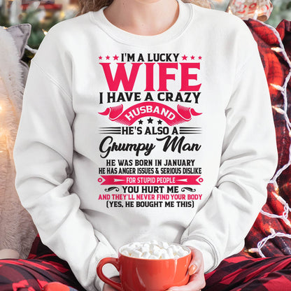 JANUARY - TO MY WIFE - I'M A LUCKY WIFE - GIFT FROM HUSBAND - SNOW01 (SKU10-136-01)