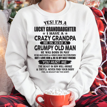 MAY - LUCKY GRANDDAUGHTER OF CRAZY GRANDPA - PERFECT GIFT FOR YOUR GRANDDAUGHTER FROM GRANDPA - SNOW05 (SKU10-150-05)