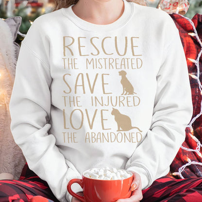 Rescue Save Love - Cute Animal Rescue Dog Cat Lovers T-Shirt