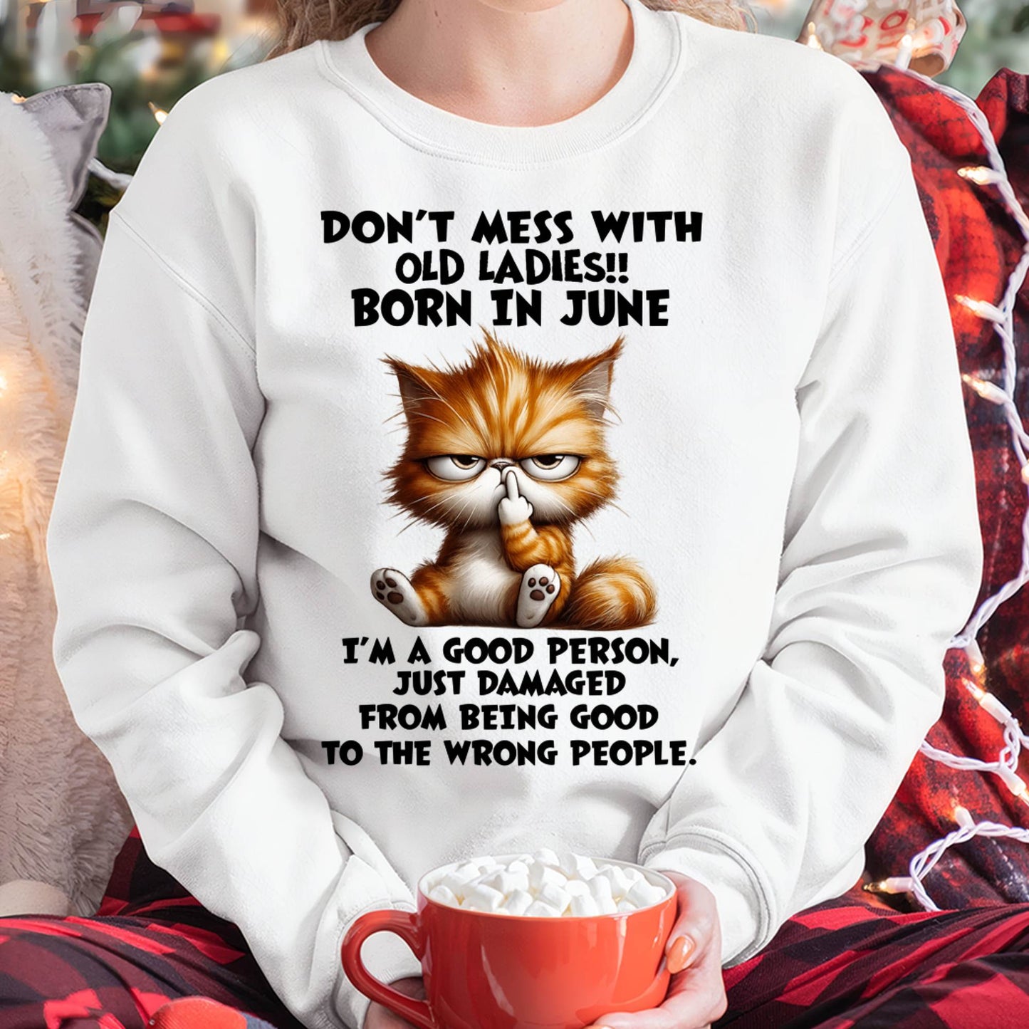 JUNE SHIRT, DONT MESS WITH OLD LADIES - SNOW06 (SKU2603-198-06)