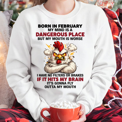 FEBRUARY SHIRT, MY MIND IS A DANGEROUS PLACE - SNOW02 (SKU2605-114-02)