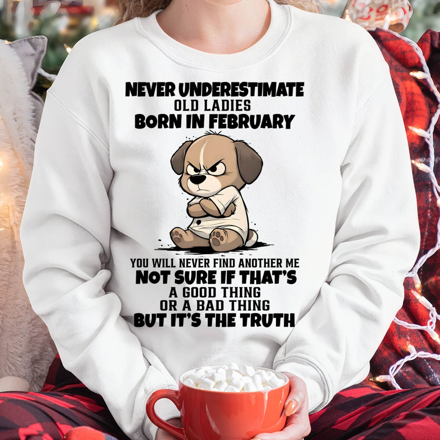 FEBRUARY SHIRT, NEVER UNDERESTIMATE OLD LADIES - SNOW02 (SKU2603-205-02)