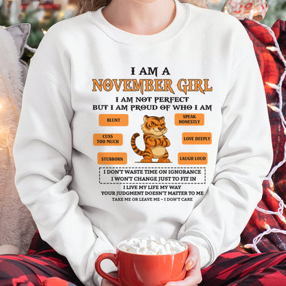 "I AM A NOVEMBER GIRL" - Birthday Gift For November Girls - FMA snow11 (SKU26T-01-62-11)