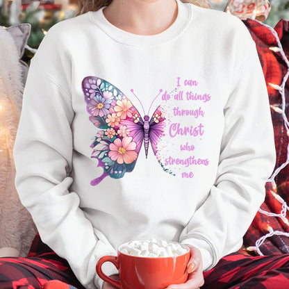 Jesus Shirts Apparel And Accessories I Can Do All Things Through Christ Pretty Butterfly Unisex-Adul