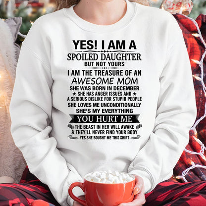 DECEMBER, I AM THE TREASURE OF AN AWESOME MOM - GIFT T SHIRT FROM MOM FOR DAUGHTER - SNOW12 (SKU2604-18-12)