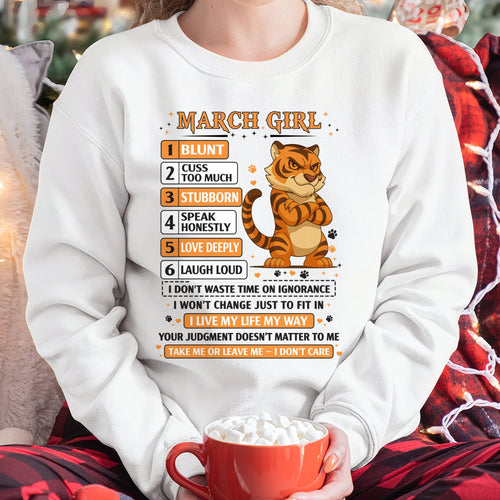 "I AM A MARCH GIRL" - Birthday Gift For March Girls - FMA SNOW03 (SKU2602-219-03)