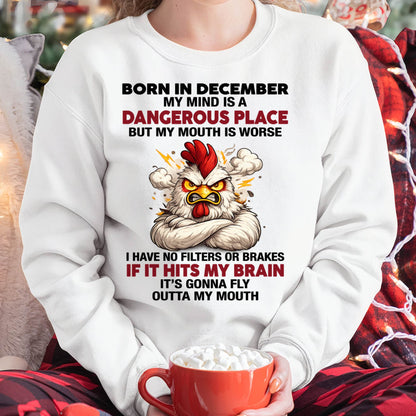 DECEMBER SHIRT, MY MIND IS A DANGEROUS PLACE - SNOW12 (SKU2605-114-12)