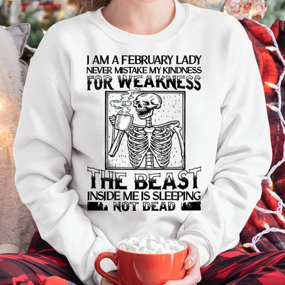 FEBRUARY SHIRT, THE BEAST INSIDE ME IS SLEEPING NOT DEAD - FMA SNOW02 (SKU2604-158-02)