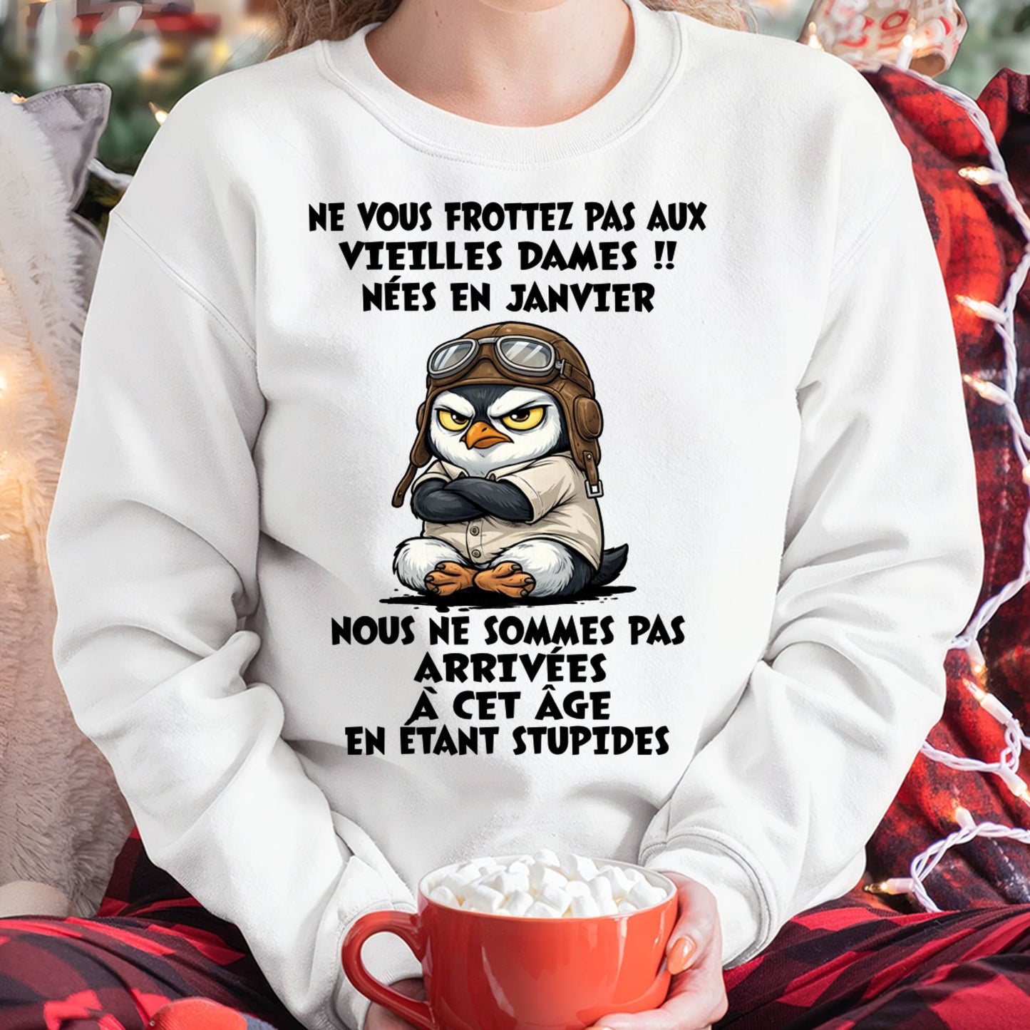 JANVIER SHIRT NE VOUS FROTTEZ PAS AUX VIEILLES DAMES - SNOW01 (SKU2605-132-01)