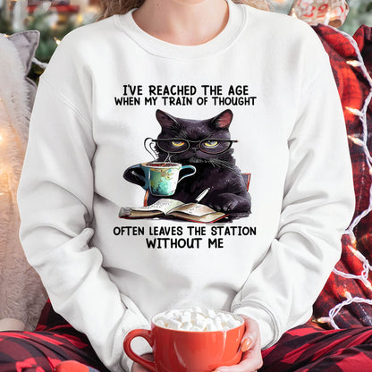 Cat I've Reached The Age When My Train of Thought T-Shirt (SKU-SNOW-07)