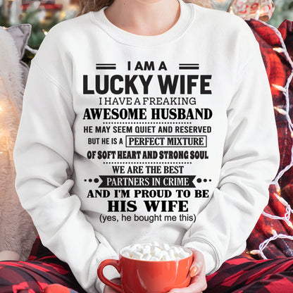 I HAVE A FREAKING AWESOME HUSBAND – Gift T Shirt From Husband For Wife – SNOW FEMALE00 (SKU26T-01302-00)