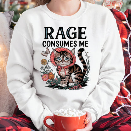 Rage Consumes Me Funny Cat Meme T-Shirt