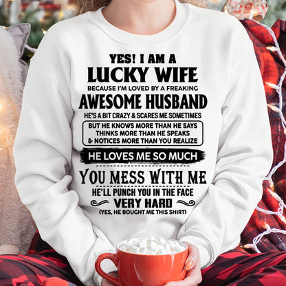 I’M LOVED BY A FREAKING AWESOME HUSBAND GIFT T SHIRT FROM HUSBAND FOR WIFE – SNOW MALE00 (SKU26T-01196-00)