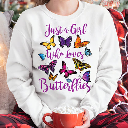 Butterfly Collection Just A Girl Who Loves Butterflies Gift T-Shirt
