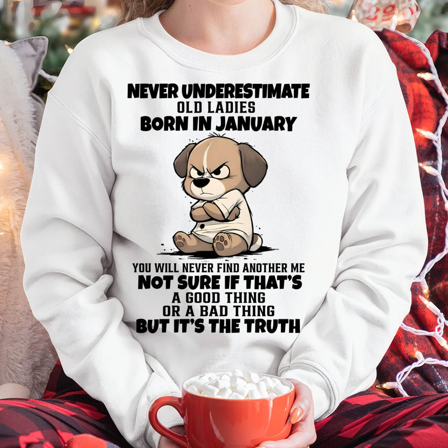 JANUARY SHIRT, NEVER UNDERESTIMATE OLD LADIES - SNOW01 (SKU2603-205-01)