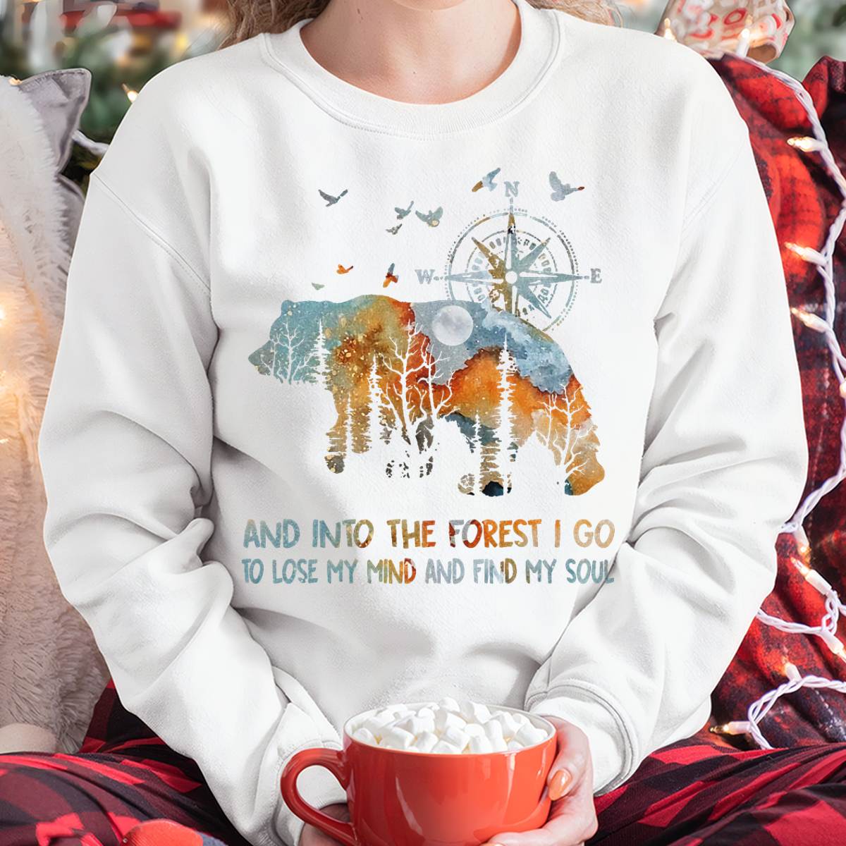 and Into The Forest I Go to Lose My Mind Camping Bear T-Shirt