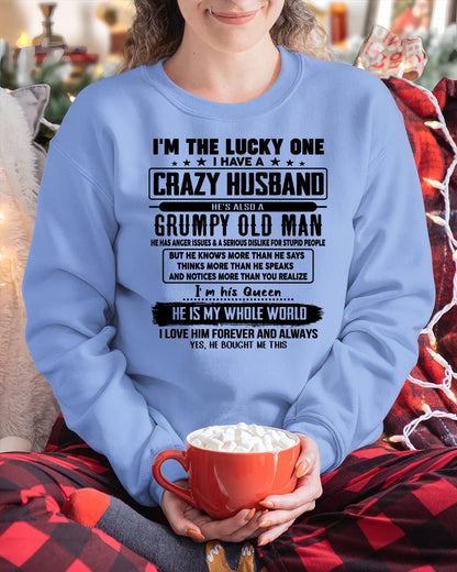 I am Lucky One I Have A Crazy Husband - Gift for Wife From Husband - SNOW00 (SKUT-LUCKYONE-00)