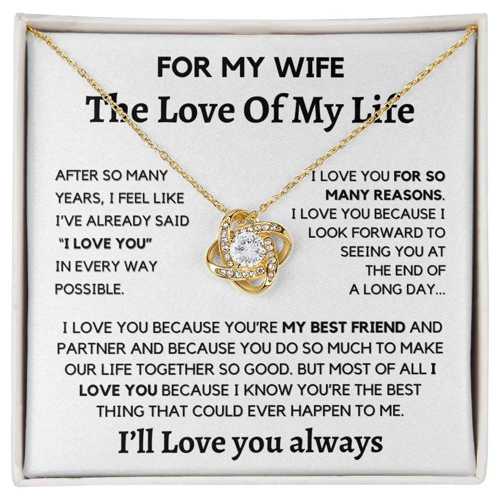 TO MY WIFE FROM HUSBAND - Premium Love Knot Necklace