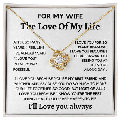 TO MY WIFE FROM HUSBAND - Premium Love Knot Necklace